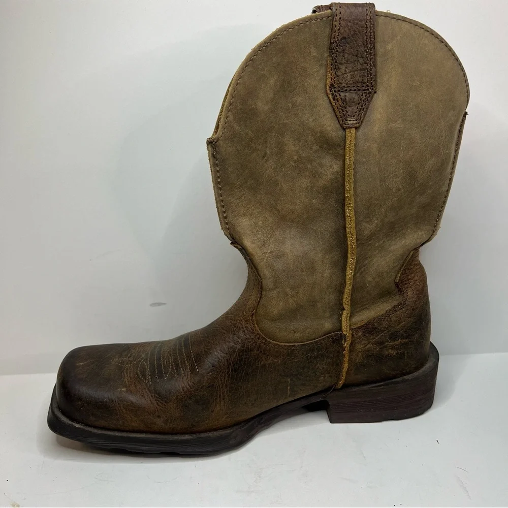 Ariat Brown Tan Leather Cowboy Boots